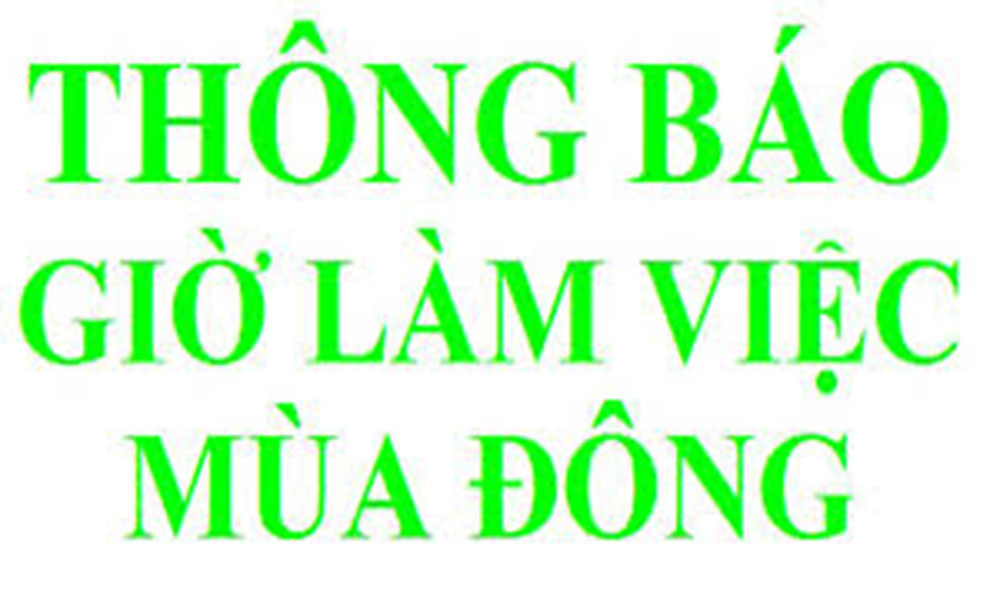 Thông báo giờ làm việc mùa Đông